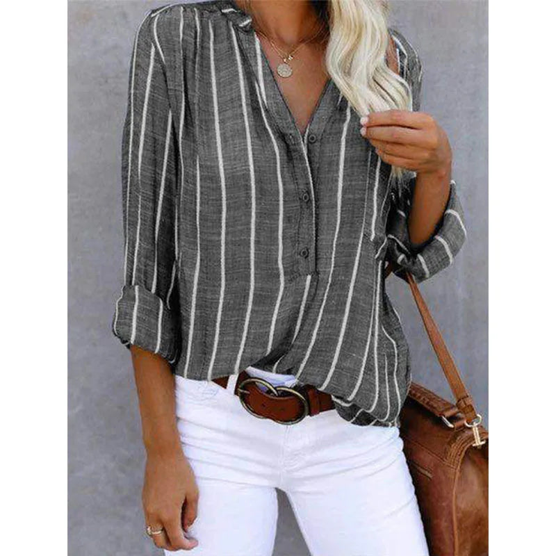 Damesblouse met Tijdloze Strepen en Losse Pasvorm Lizzy