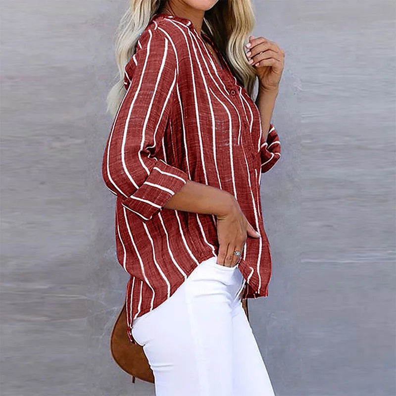 Damesblouse met Tijdloze Strepen en Losse Pasvorm Lizzy