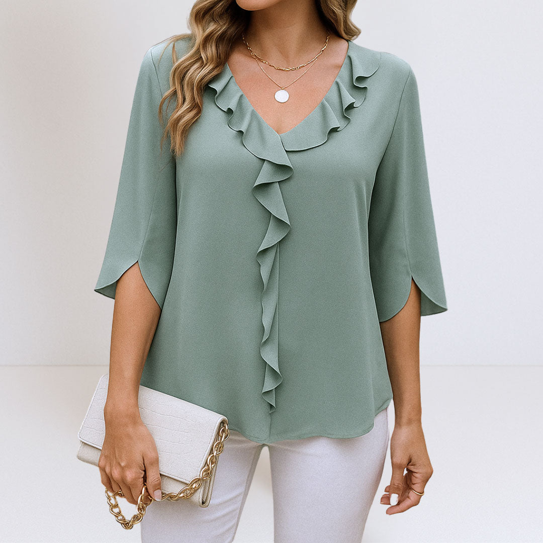 Damesblouse met V-hals en A-lijn Snit Lizzy