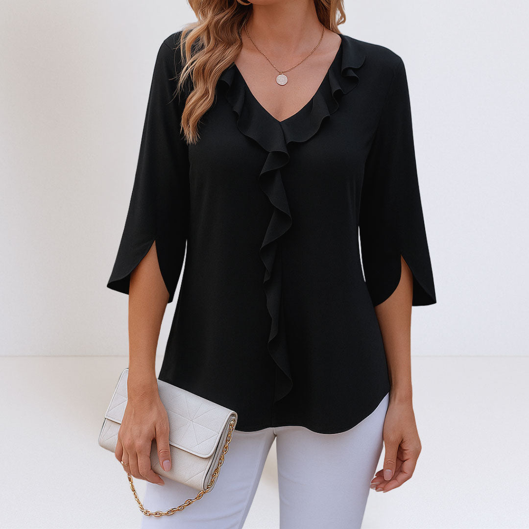 Damesblouse met V-hals en A-lijn Snit Lizzy