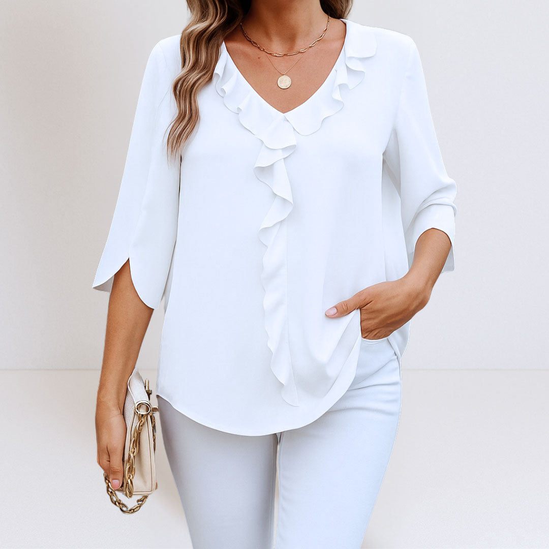 Damesblouse met V-hals en A-lijn Snit Lizzy