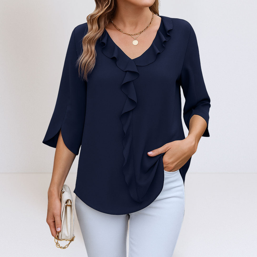 Damesblouse met V-hals en A-lijn Snit Lizzy
