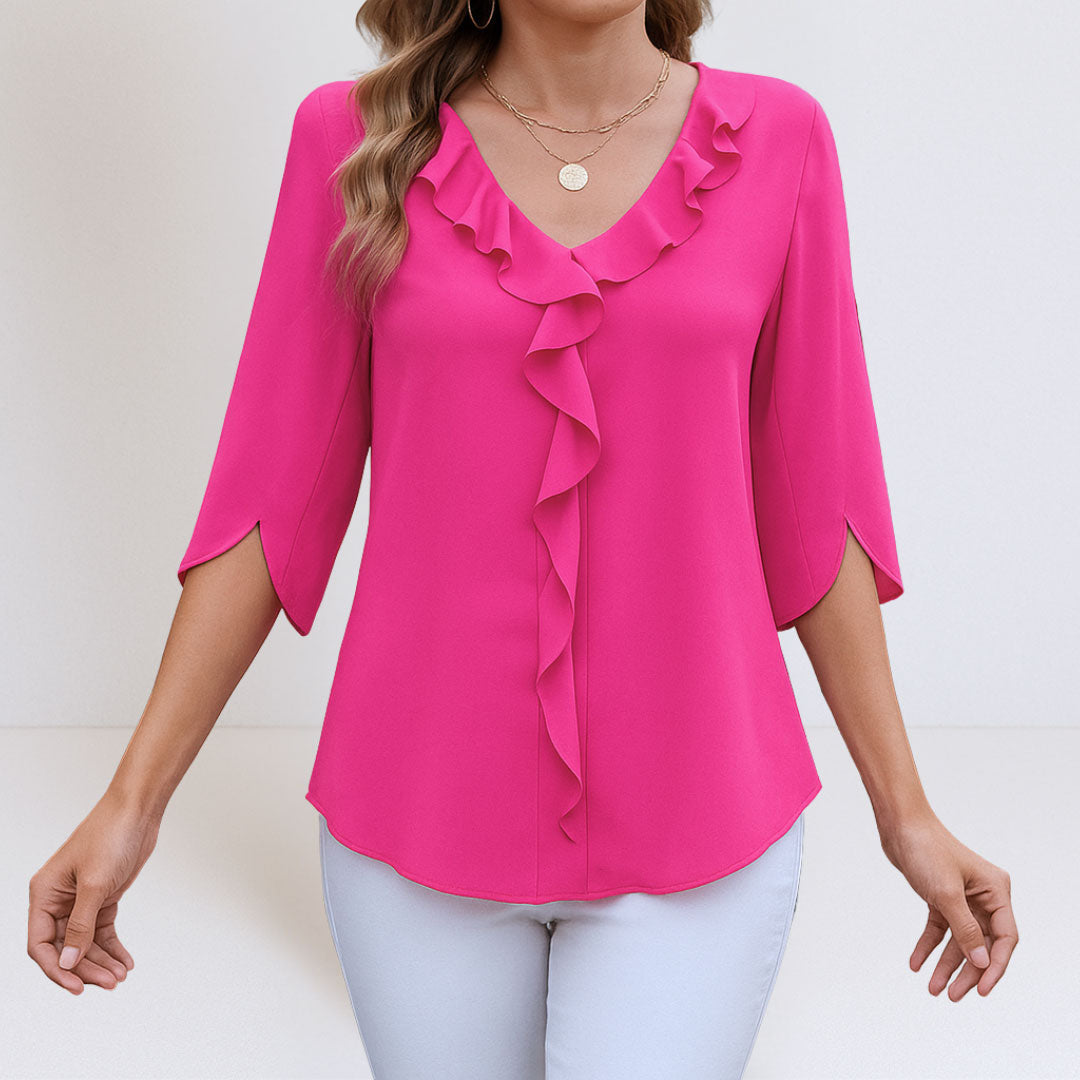 Damesblouse met V-hals en A-lijn Snit Lizzy