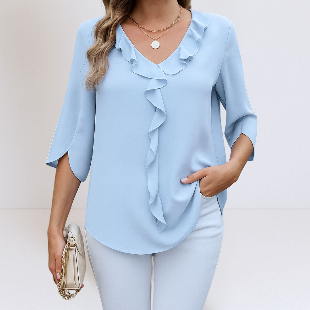 Damesblouse met V-hals en A-lijn Snit Lizzy