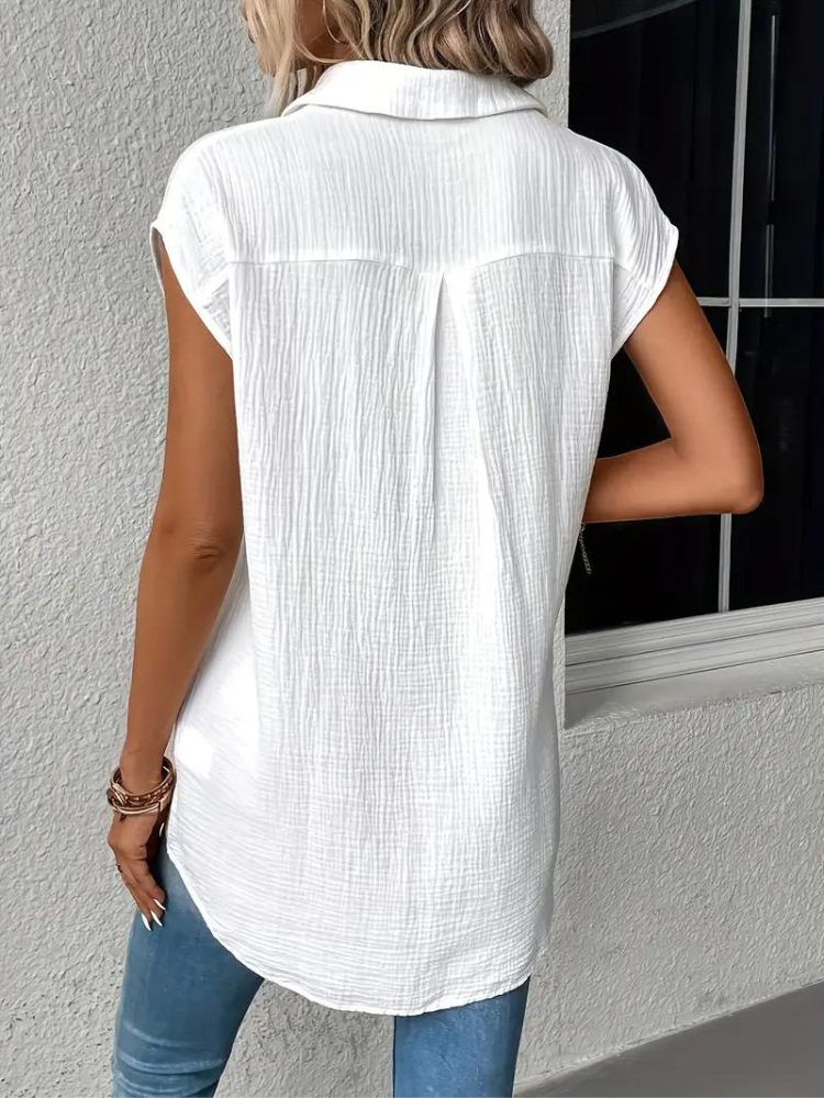 Damesblouse met V-hals en Mouwloos Lizzy