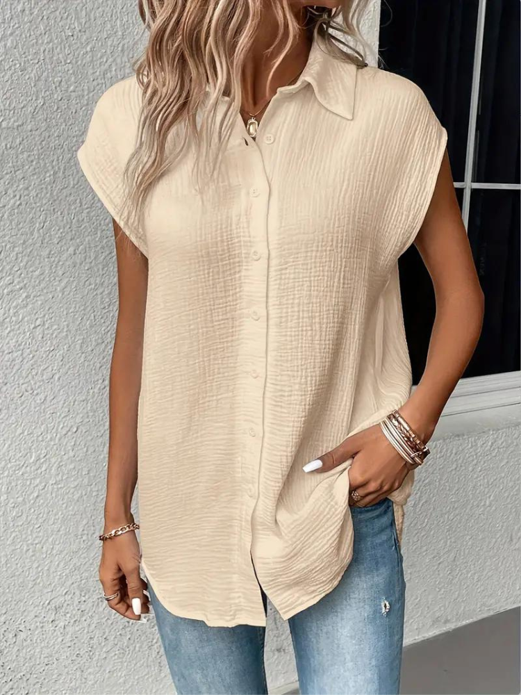 Damesblouse met V-hals en Mouwloos Lizzy