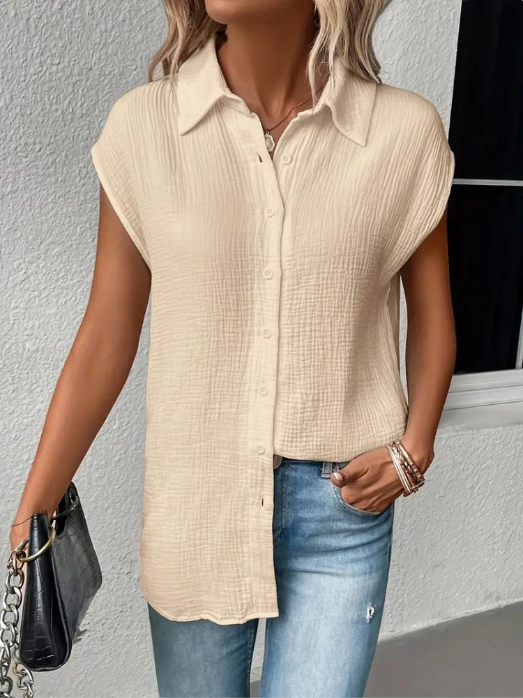Damesblouse met V-hals en Mouwloos Lizzy