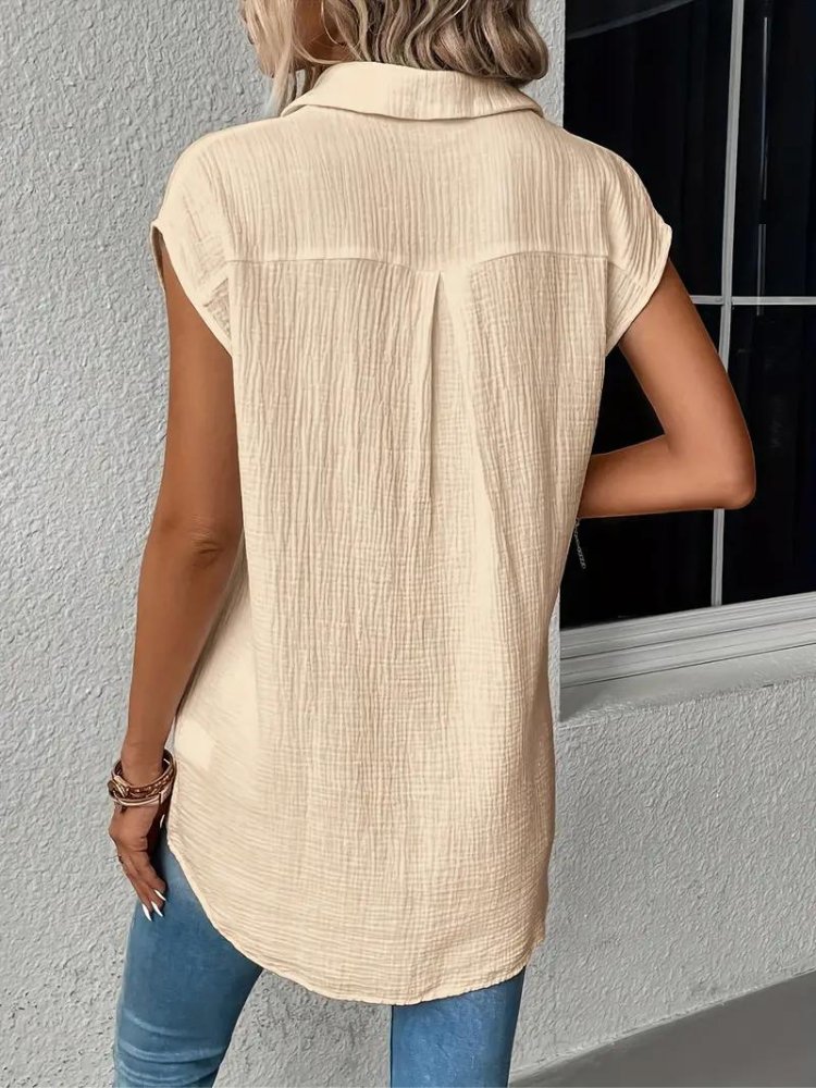 Damesblouse met V-hals en Mouwloos Lizzy