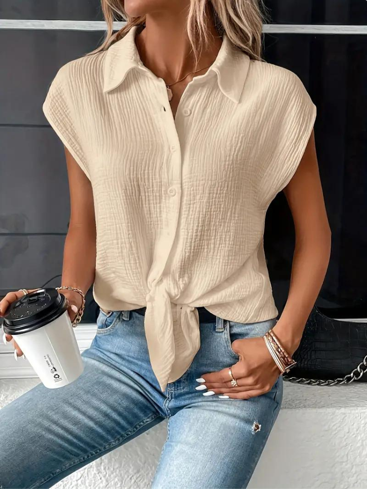 Damesblouse met V-hals en Mouwloos Lizzy