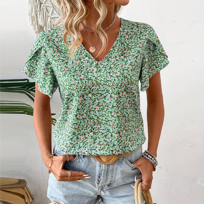 Damesblouse met V-hals en Ruches Lizzy