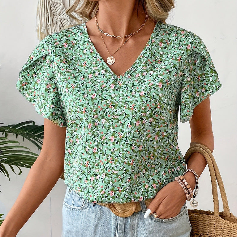 Damesblouse met V-hals en Ruches Lizzy
