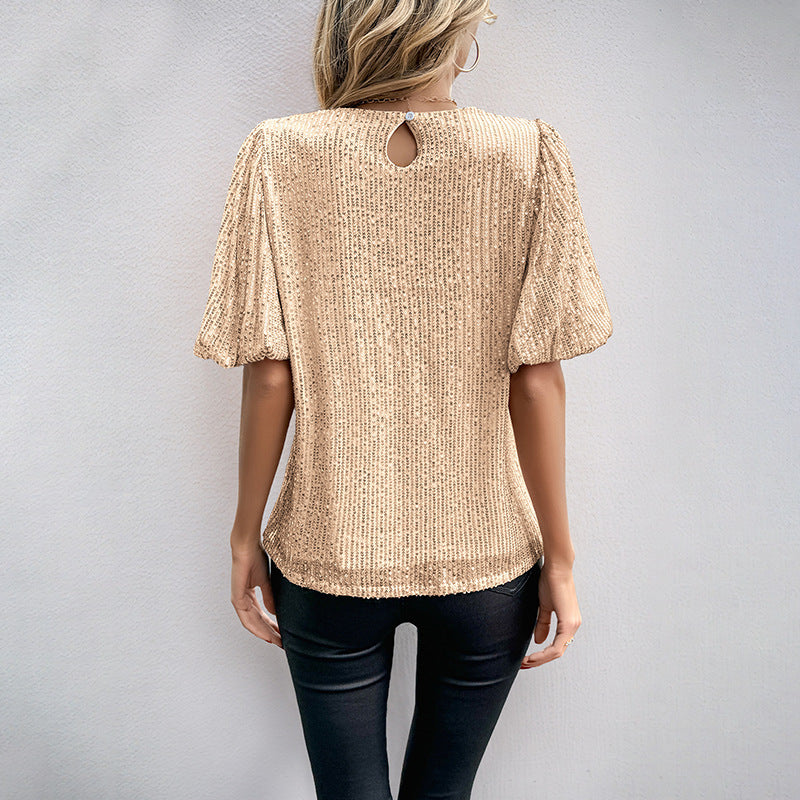 Damesblouse met Volumineuze Pofmouwen Lizzy