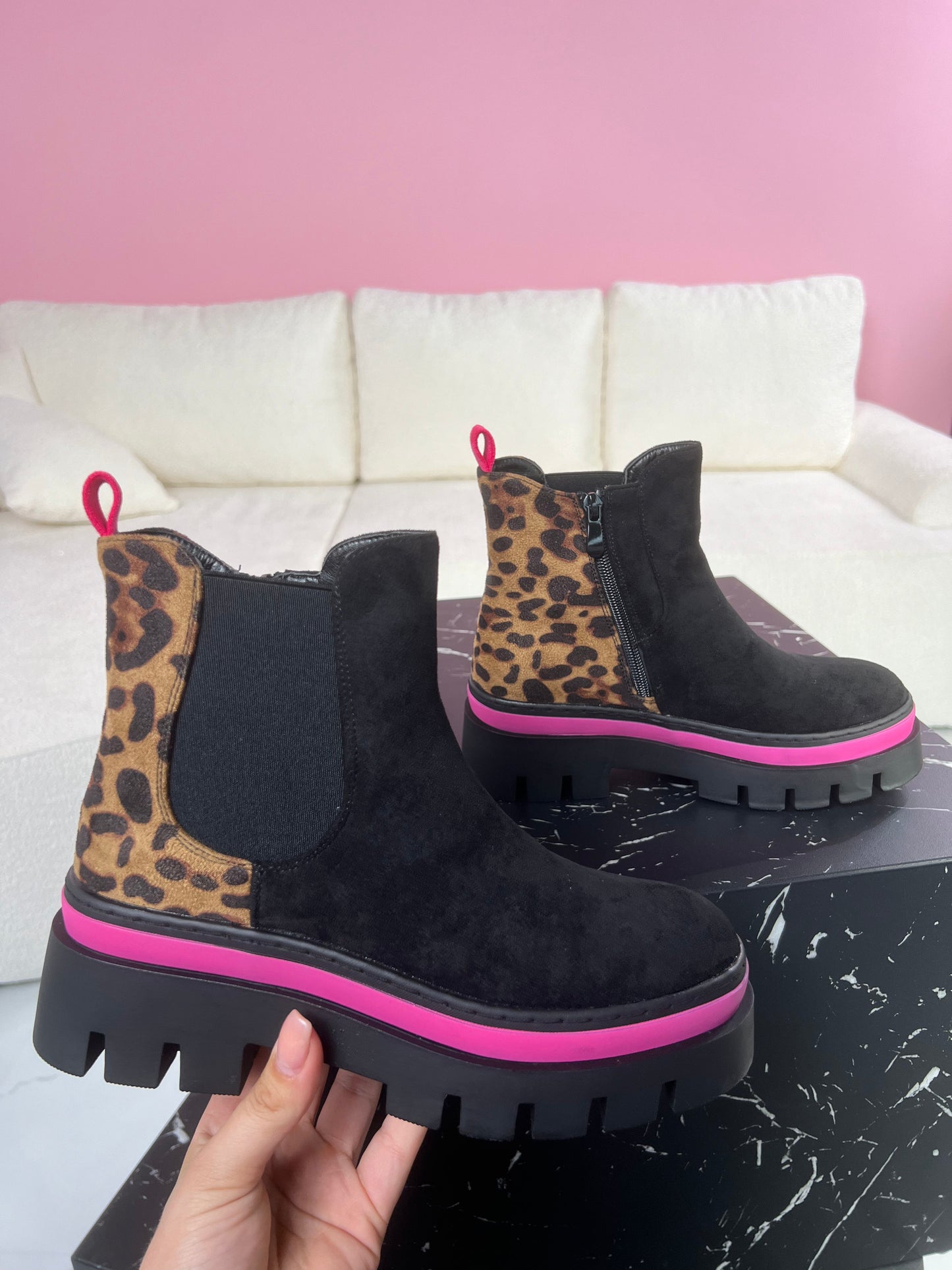 Damesenkellaarzen met Print en Zooldetail Lizzy