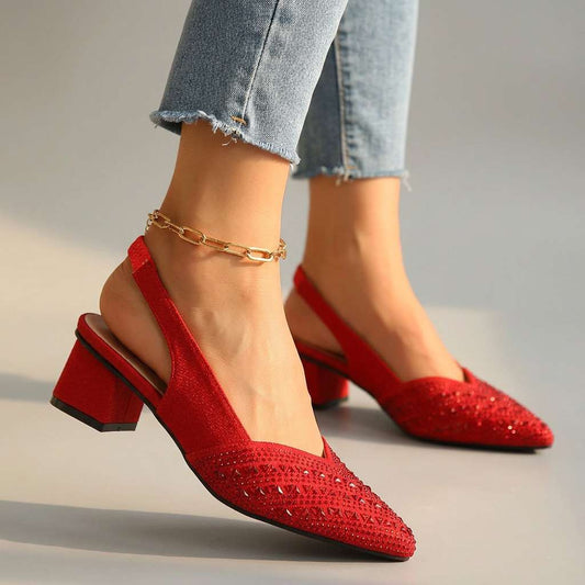 Dameshakken Slingback met Juweelversieringen en Gevoerde Binnenzool Lizzy