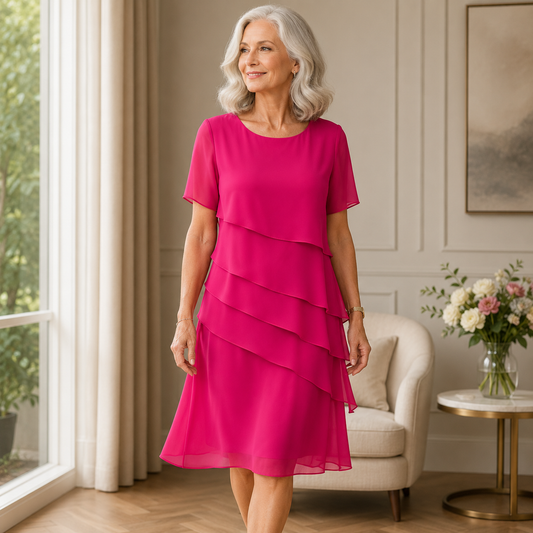 Damesjurk Lange met Elegante Ruches en Vloeiend Silhouet Lizzy