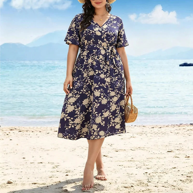 Damesjurk Midi met Bloemenprint en Verstelbare Riem Lizzy