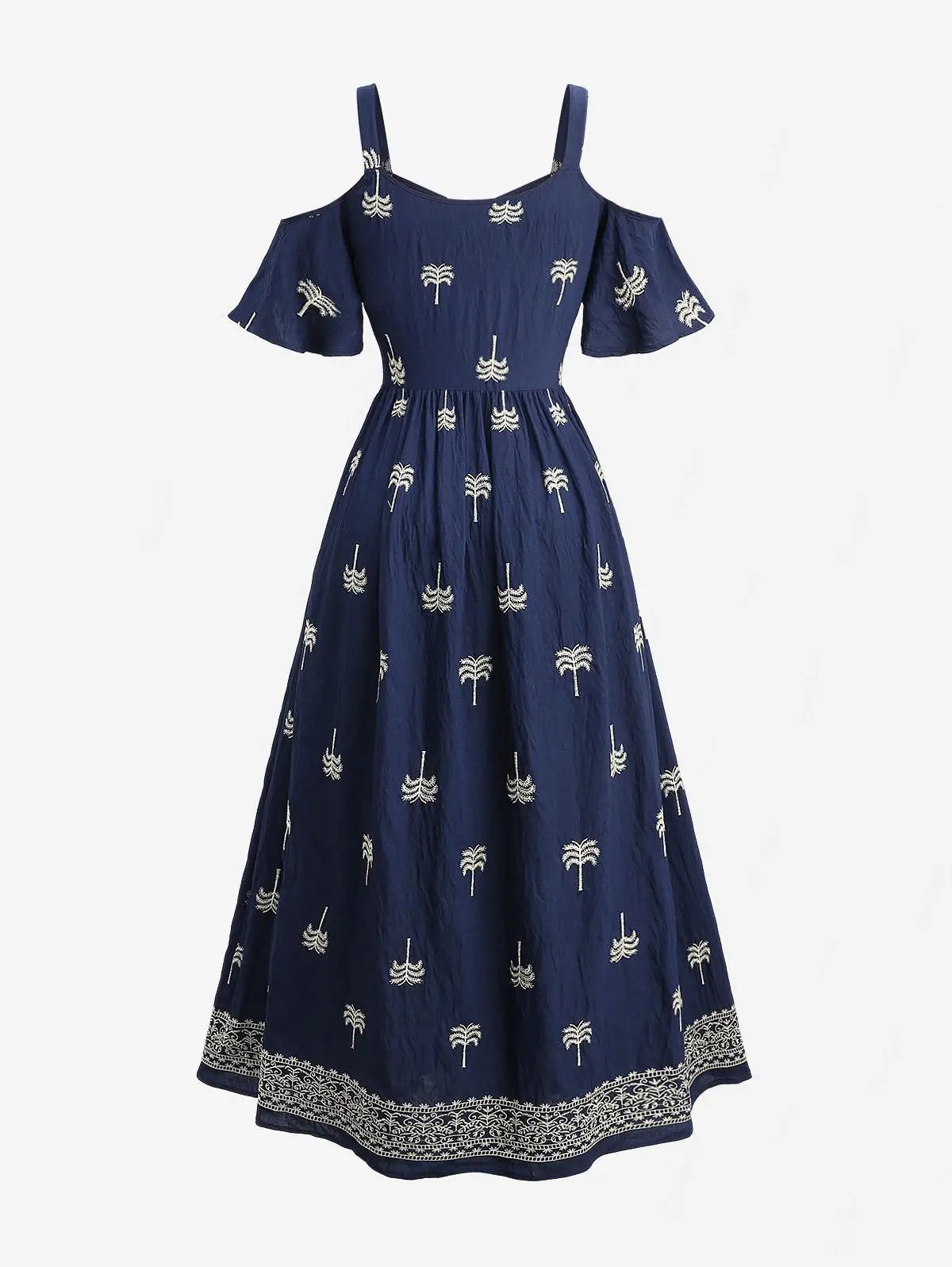 Damesjurk Midi met Off-Shoulder en Bloemenprint Lizzy
