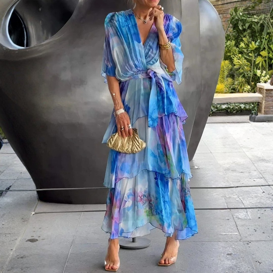 Damesjurk Wikkel met Flatterende Snit en Chiffon Lizzy