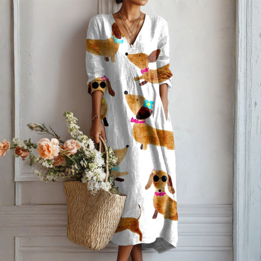 Damesjurk Zomer met Abstracte Print en Relaxte Pasvorm Lizzy