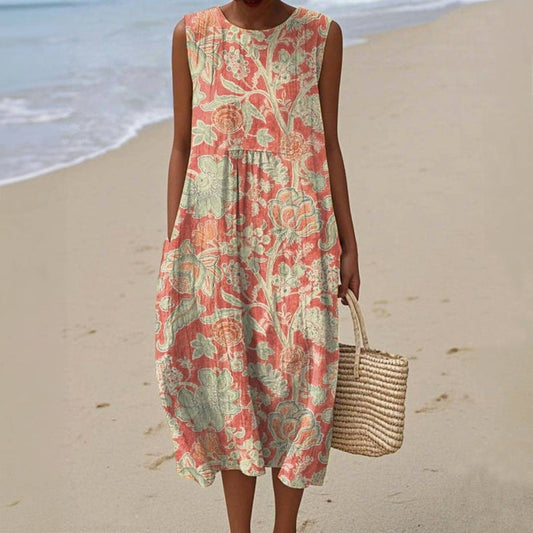 Damesjurk Zomer met Bloemenprint en Ronde Hals Lizzy