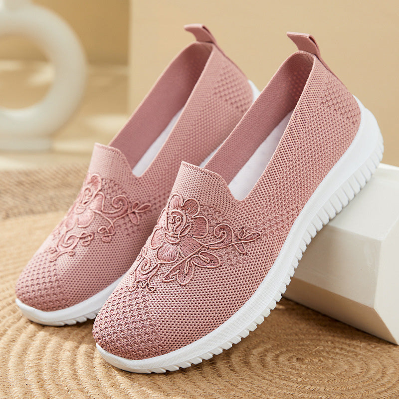 Damesloafers met Bloemenborduurwerk en Ademend Mesh Lizzy