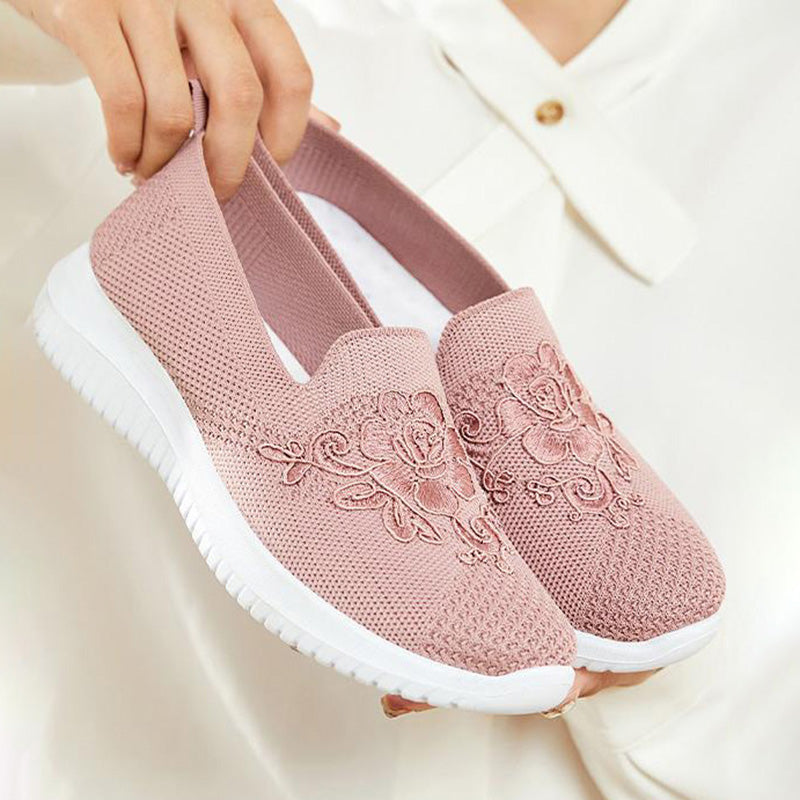 Damesloafers met Bloemenborduurwerk en Ademend Mesh Lizzy