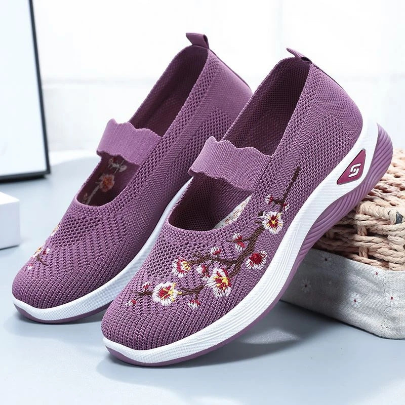 Damesloafers met Bloemenborduurwerk en Comfortabel Mesh Lizzy
