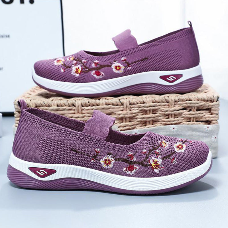 Damesloafers met Bloemenborduurwerk en Comfortabel Mesh Lizzy
