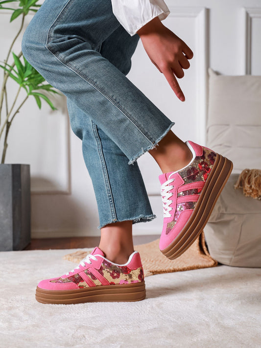 Damesloafers met Bloemenprint en Chunky Plateauzool Lizzy