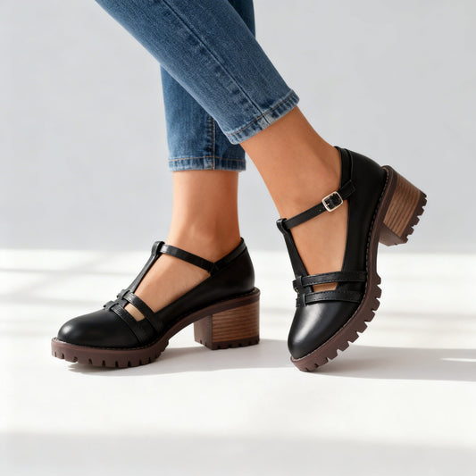 Damesloafers met Blokhak en Verstelbare Bandjes Lizzy