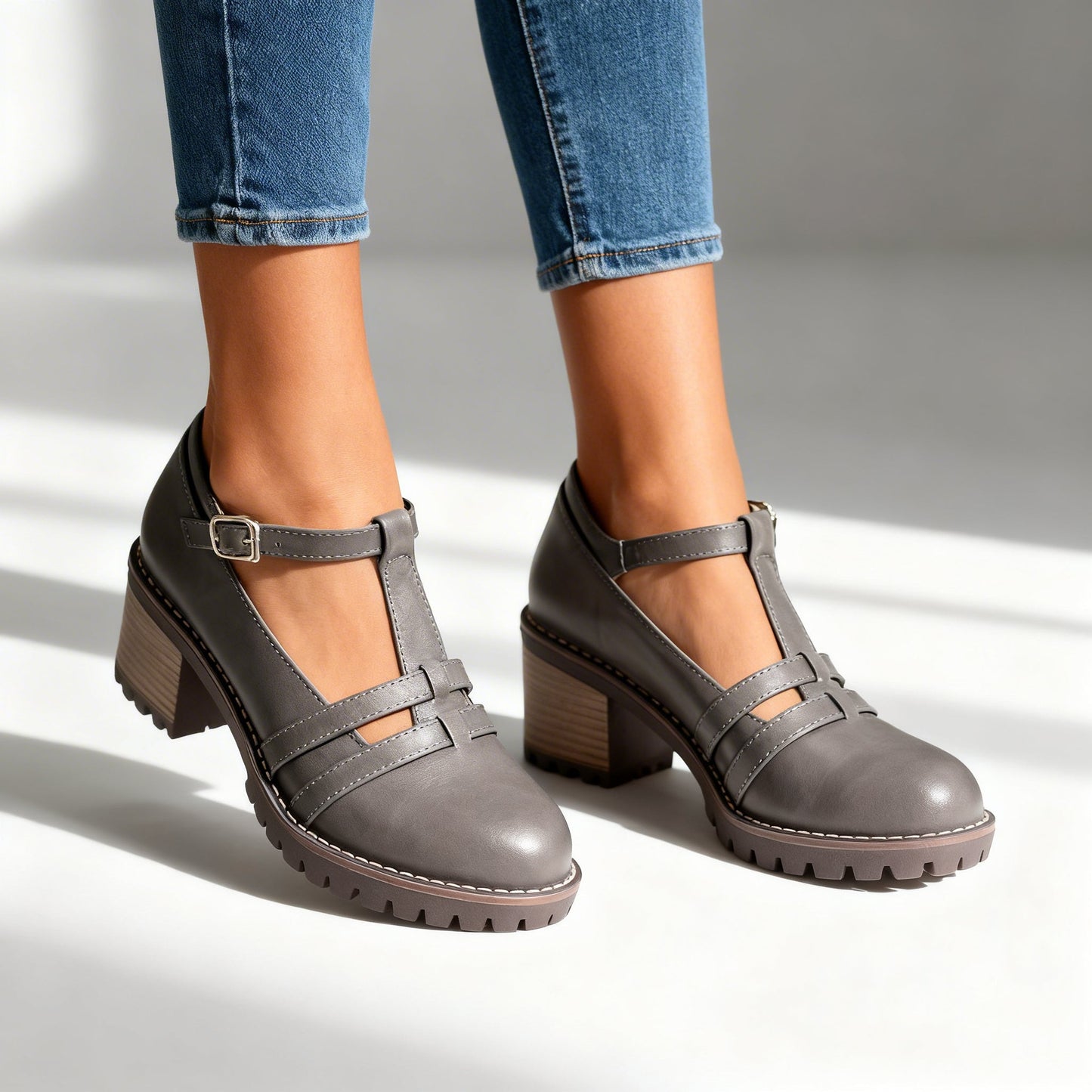 Damesloafers met Blokhak en Verstelbare Bandjes Lizzy