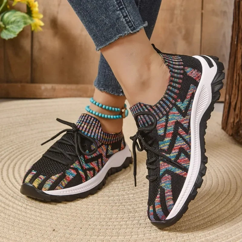 Damesloafers met Geweven Bovenwerk en Sock-fit Lizzy