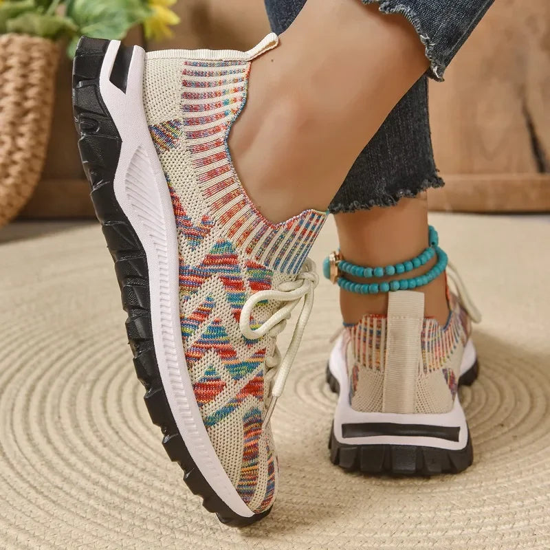 Damesloafers met Geweven Bovenwerk en Sock-fit Lizzy