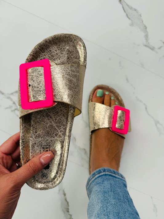 Damesloafers met Goudkleurige Gesp en Comfortabel Voetbed Lizzy