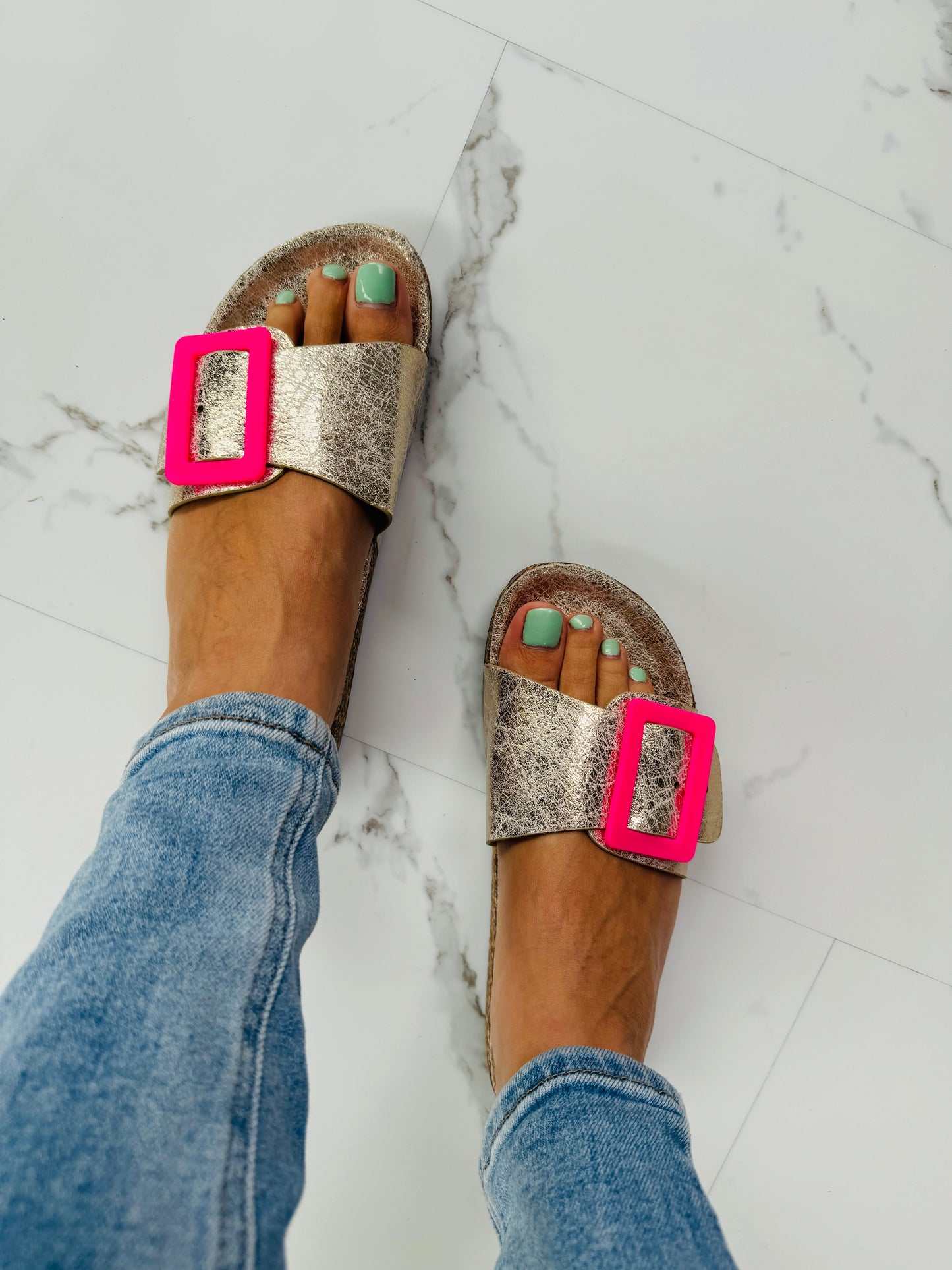 Damesloafers met Goudkleurige Gesp en Comfortabel Voetbed Lizzy