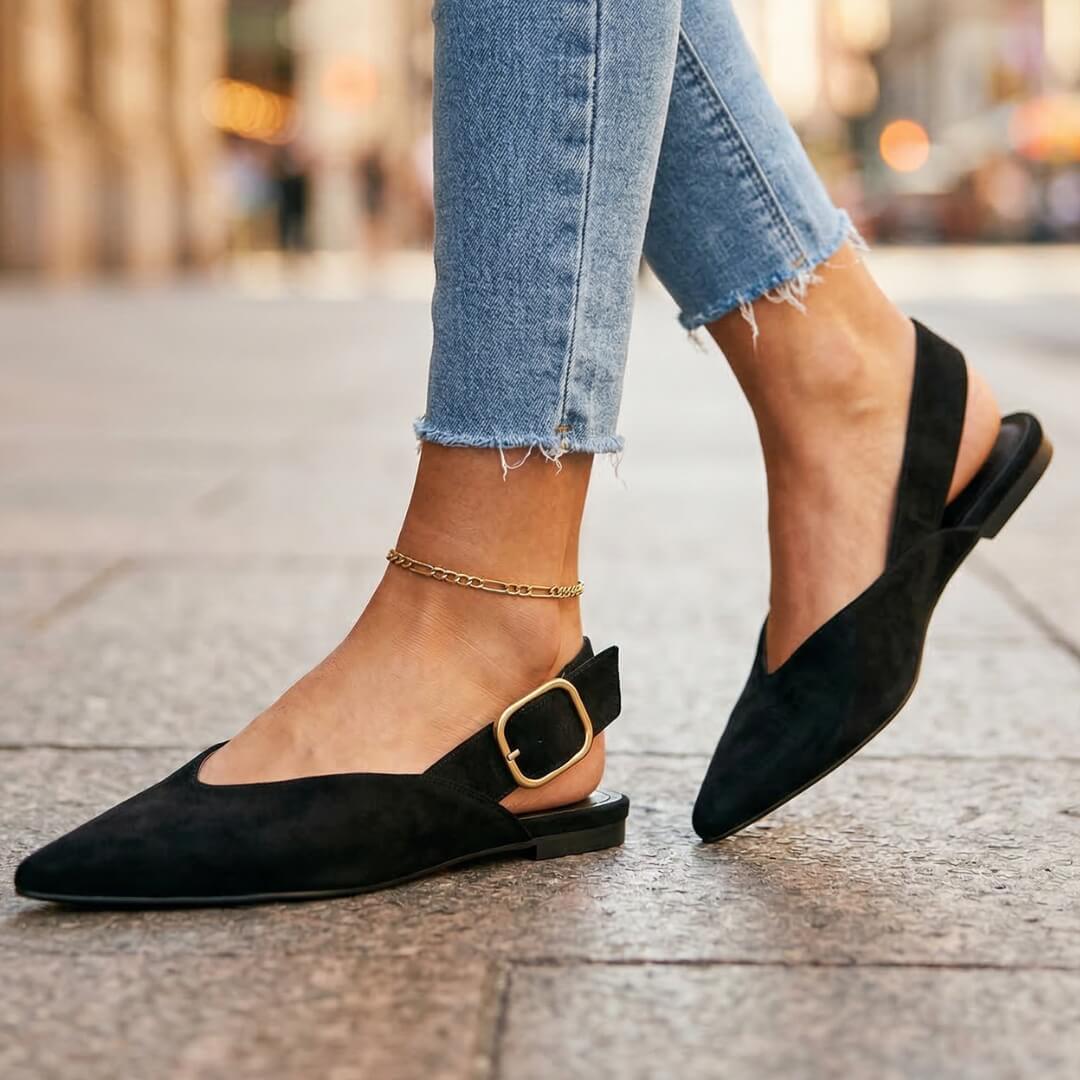 Damesloafers met Puntige Neus en Verstelbare Riem Lizzy