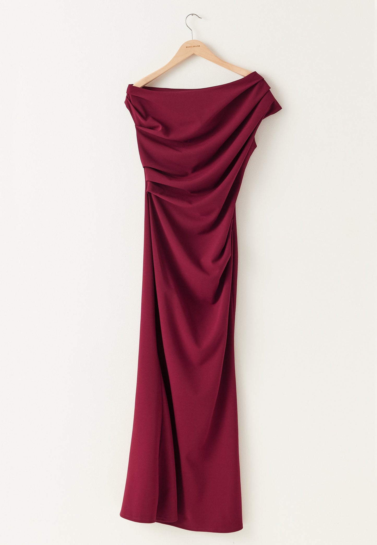Damesmaxi-jurk met Asymmetrische Halslijn en Gedrapeerde Voorkant Lizzy