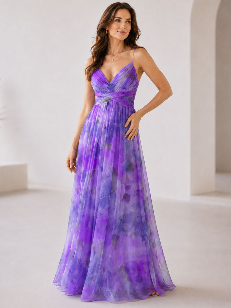 Damesmaxi-jurk met Bloemenprint en Dunne Bandjes Lizzy