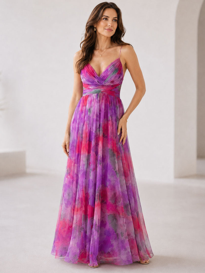 Damesmaxi-jurk met Bloemenprint en Dunne Bandjes Lizzy