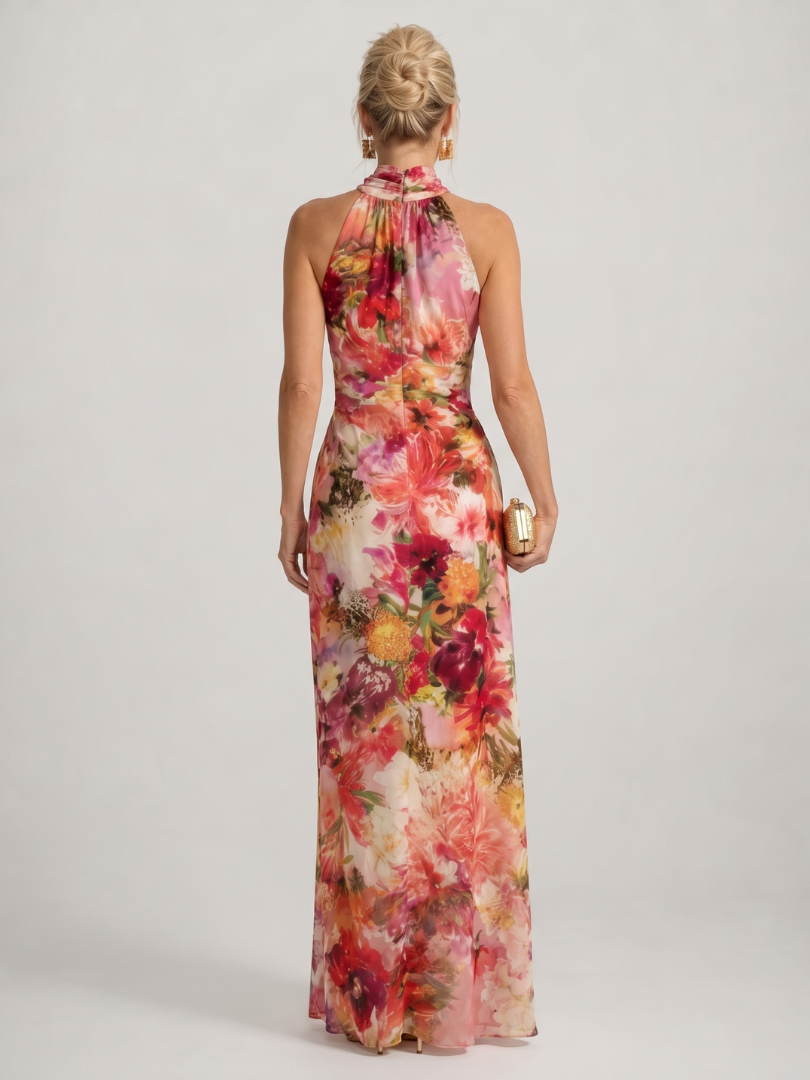 Dames Maxi Jurk met Halterhals