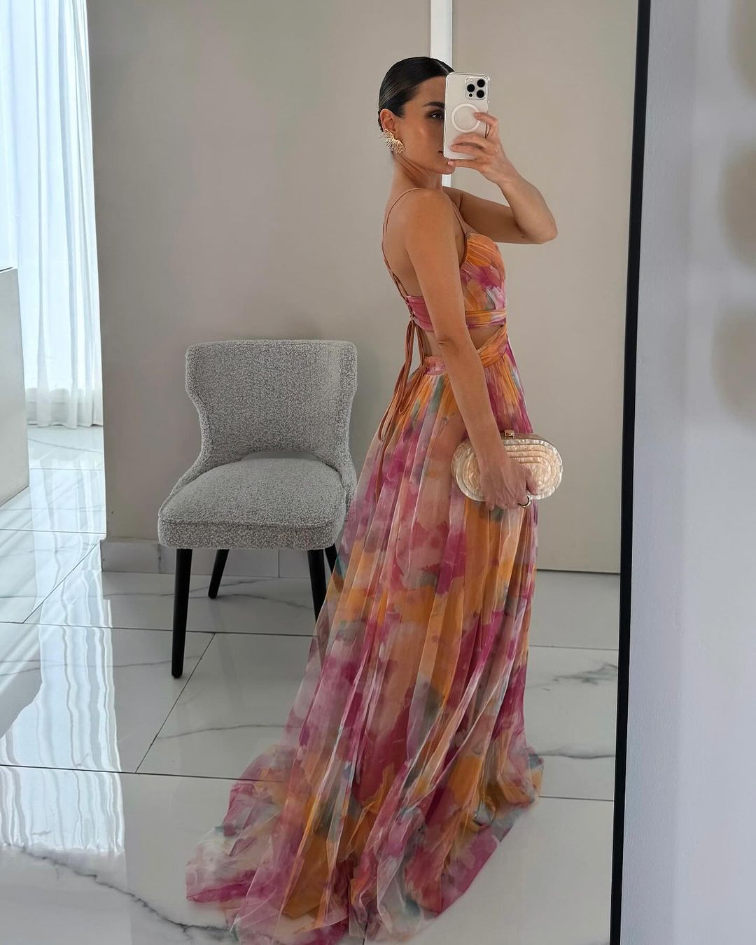 Damesmaxi-jurk met Bloemenprint en Verstelbare Bandjes Lizzy
