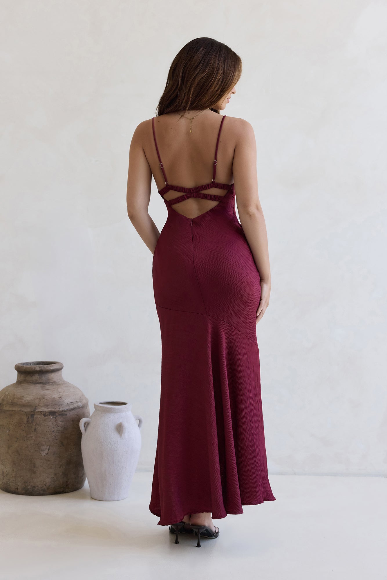 Damesmaxi-jurk met V-hals en Asymmetrische Zoom Lizzy