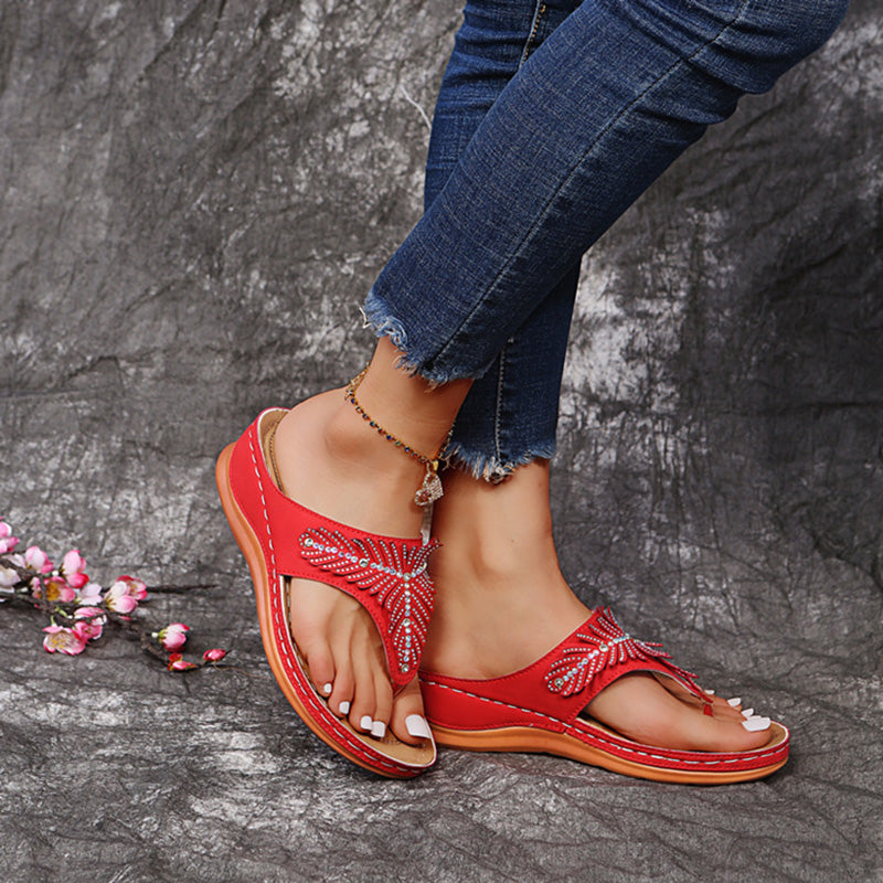 Damesplatformslippers met Strass en Middelhoge Hak Lizzy