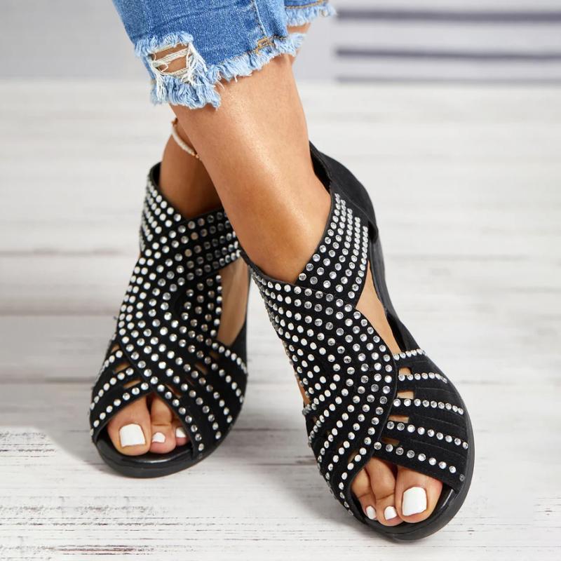 Damessandalen met Hak en Strass Lizzy