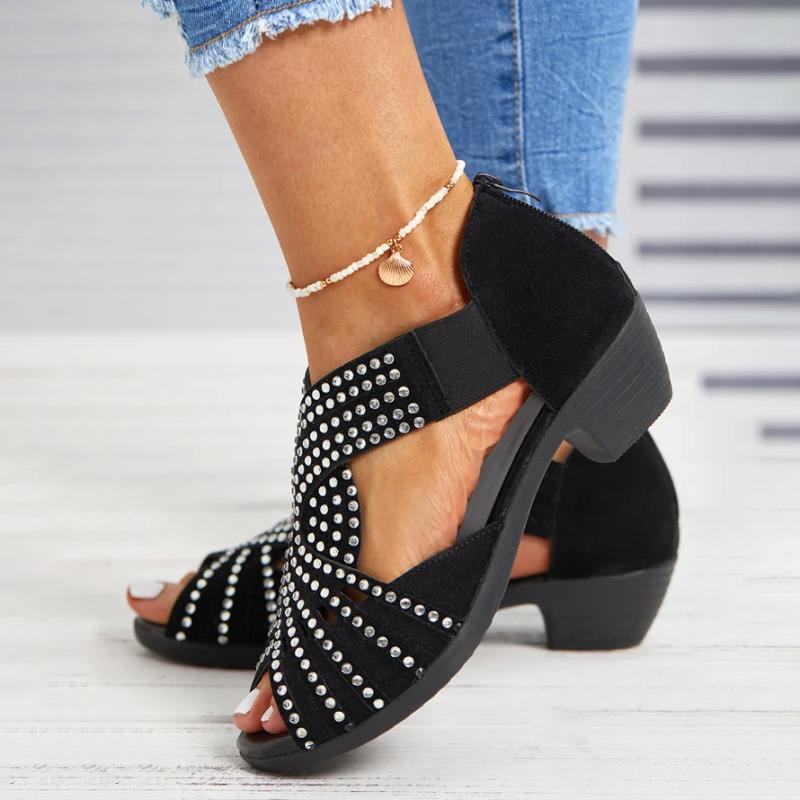 Damessandalen met Hak en Strass Lizzy