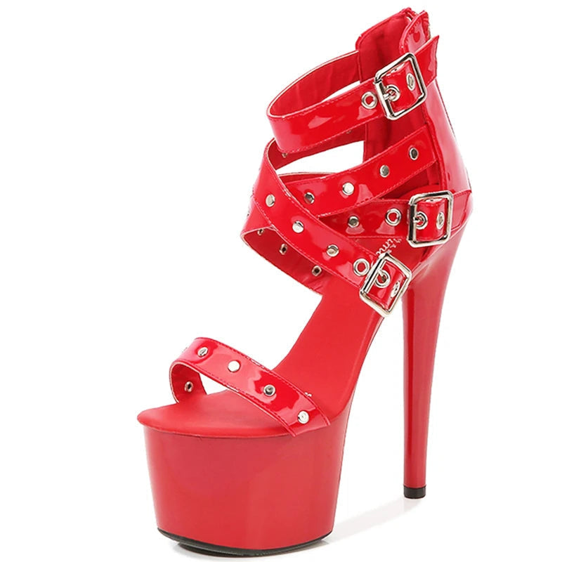 Damessandalen met Klinknagels en Stiletto Lizzy