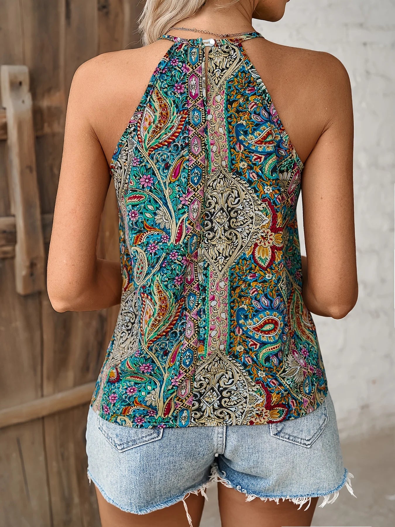 Damestop Rugloos met Bloemenprint Lizzy