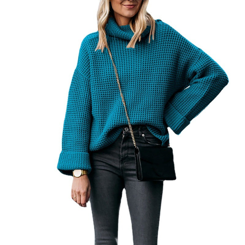 Damestrui Gebreid met Hoge Kraag en Trendy Structuur Lizzy