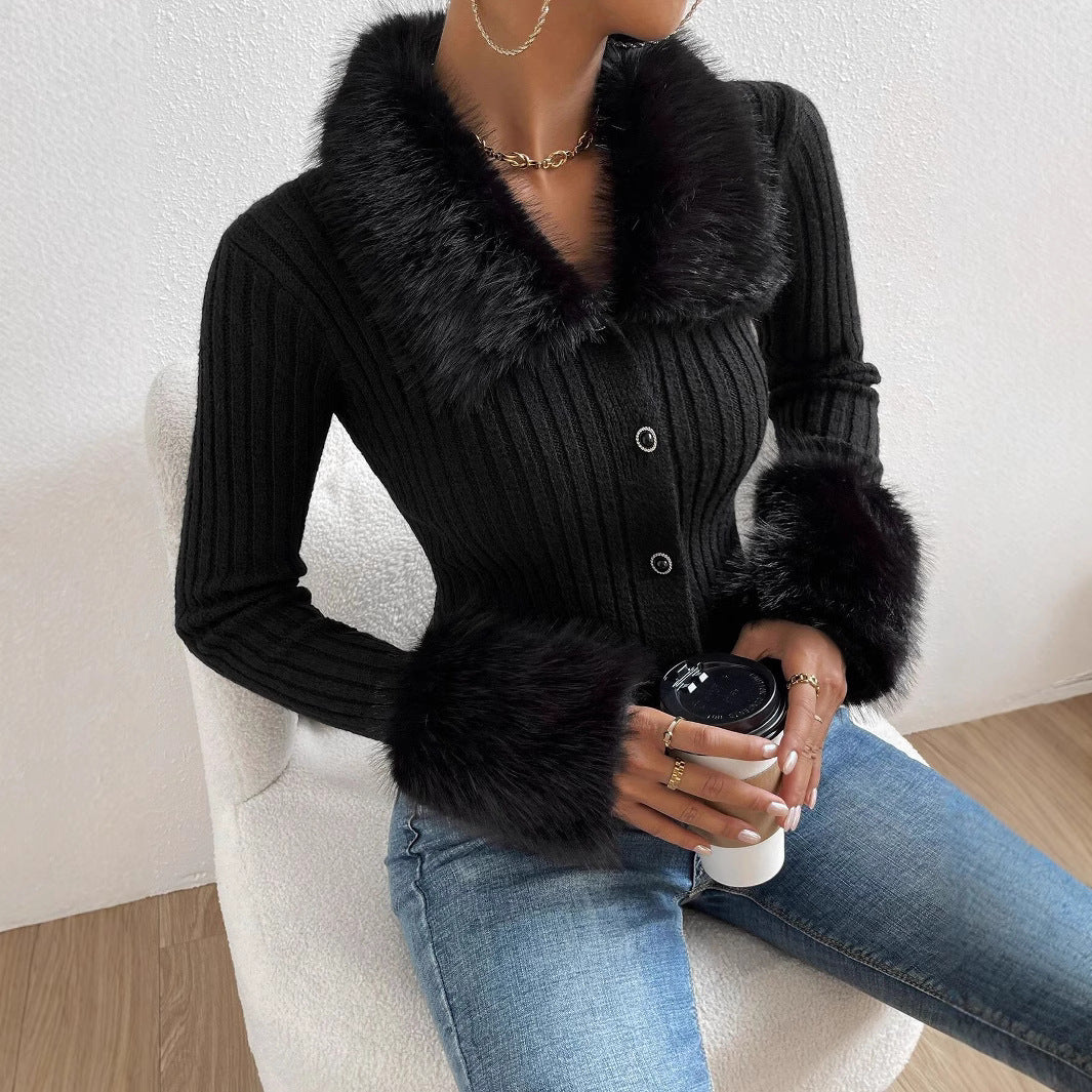 Dames Vest met Bontkraag