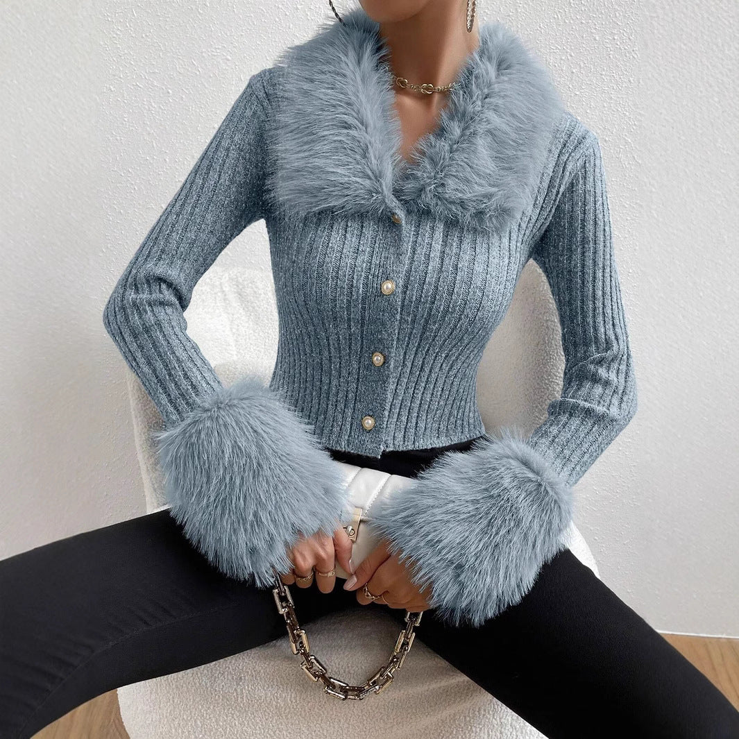 Dames Vest met Bontkraag